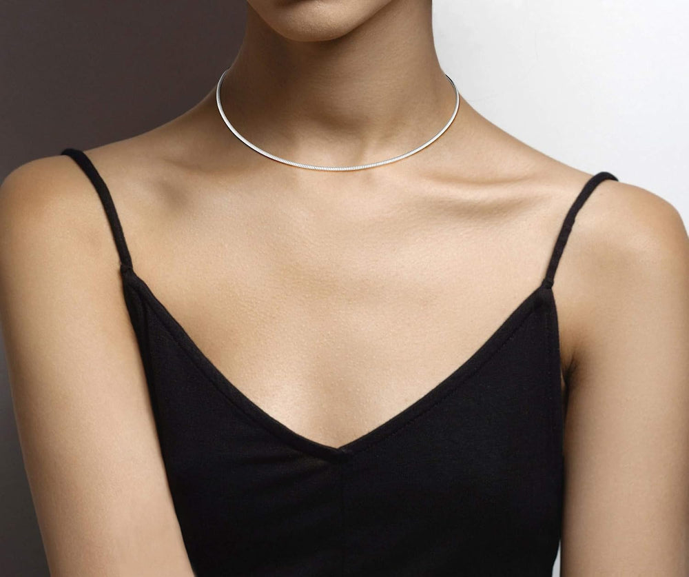 Miabella 925 Sterling Silver Italian 2mm 2.5mm Dome Omega Necklace for Women/...
