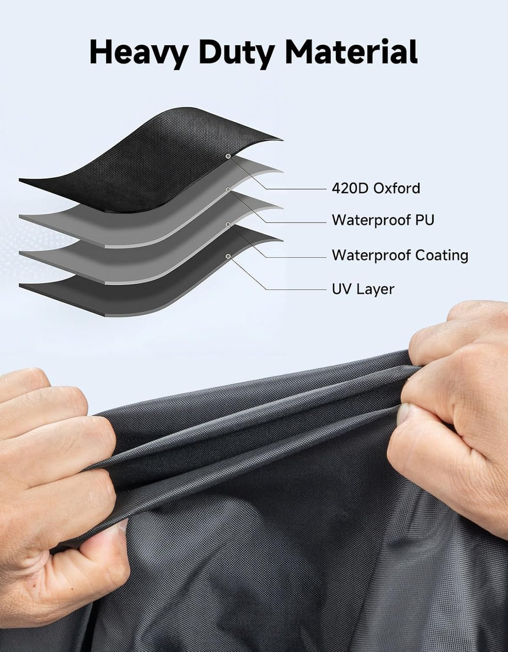KEMIMOTO Heavy Duty 3 Wheel 420D Motorcycle Cover with Antenna Opening Compat...