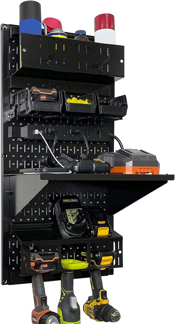 Wall Control Power Tool Storage Organizer Kit Cordless Drill Holder Charging
