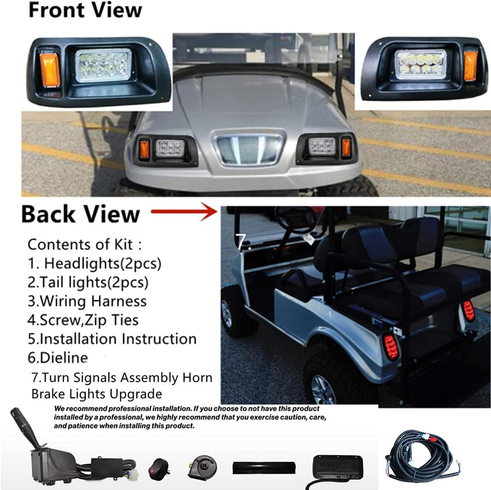 Club Car DS LED Light with Deluxe harness and Upgrade Headlight Power Kits | ...