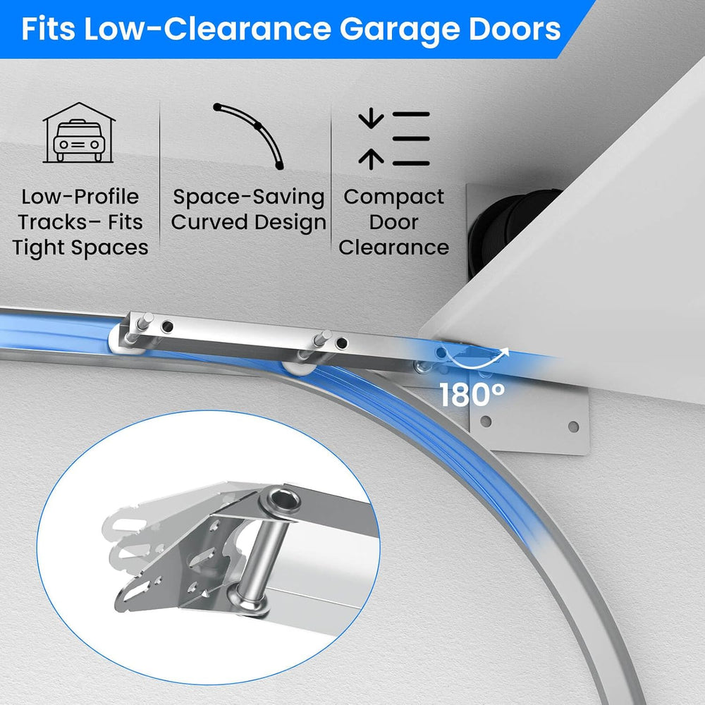 1 Pair Garage Door Quick Turn Top Fixture Brackets with 4 Nylon Rollers, Heav...