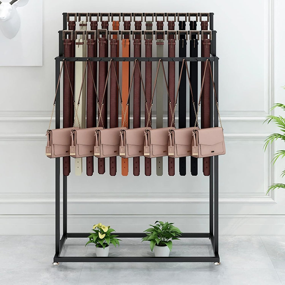 Floor Mounted Metal Belt Hanger Scarf Rack for Retail (100X40X150CM)