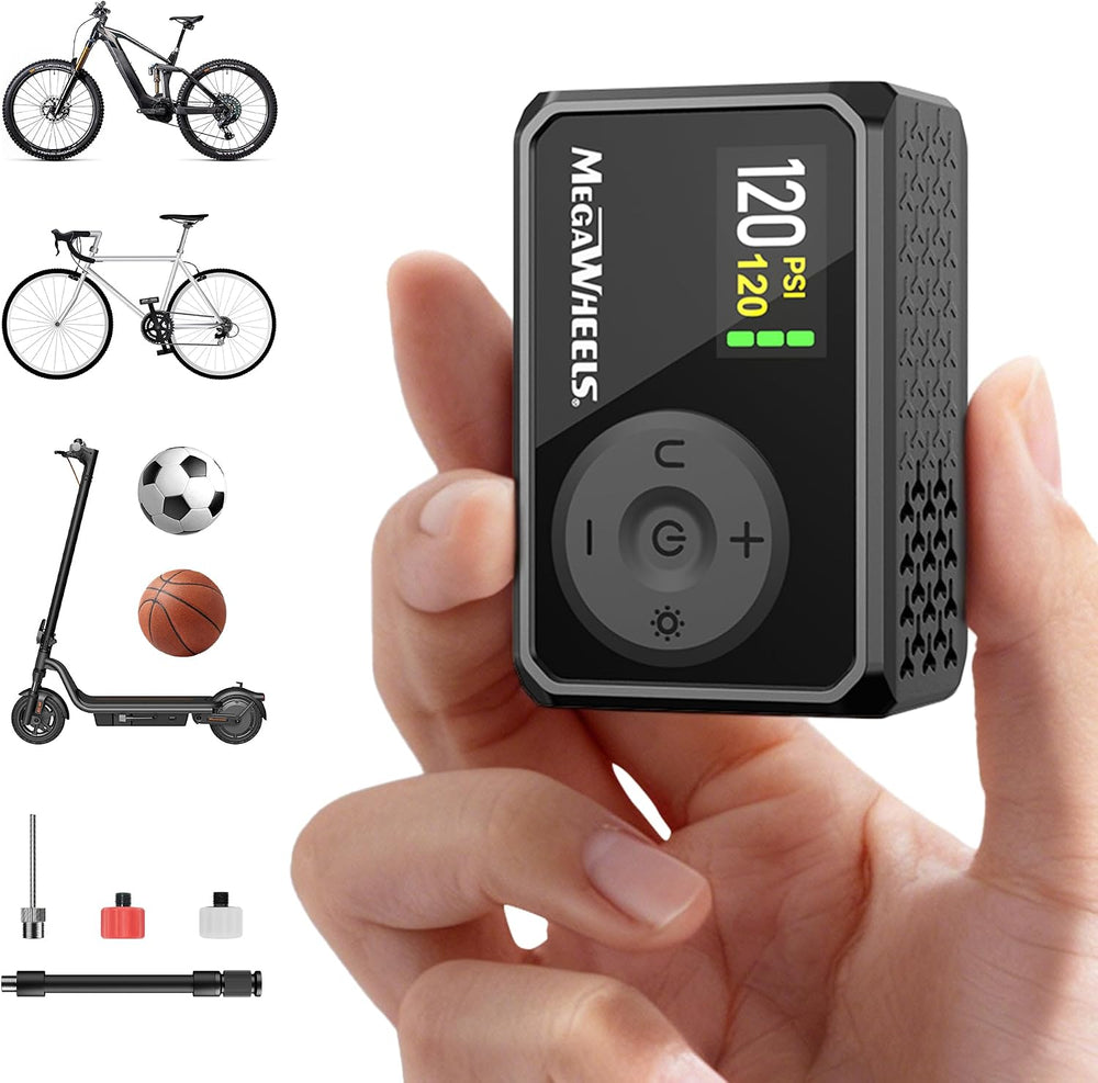 MEGAWHEELS Mini Bike Pump with Gauge, 120/150PSI Bike Tire Inflator with Pres...