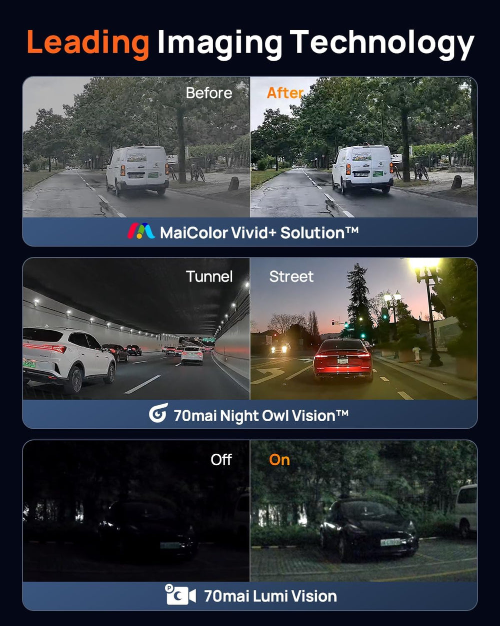 70mai 4K Dash Cam Front and Rear for Cars, STARVIS 2 IMX678 Super Night Visio...