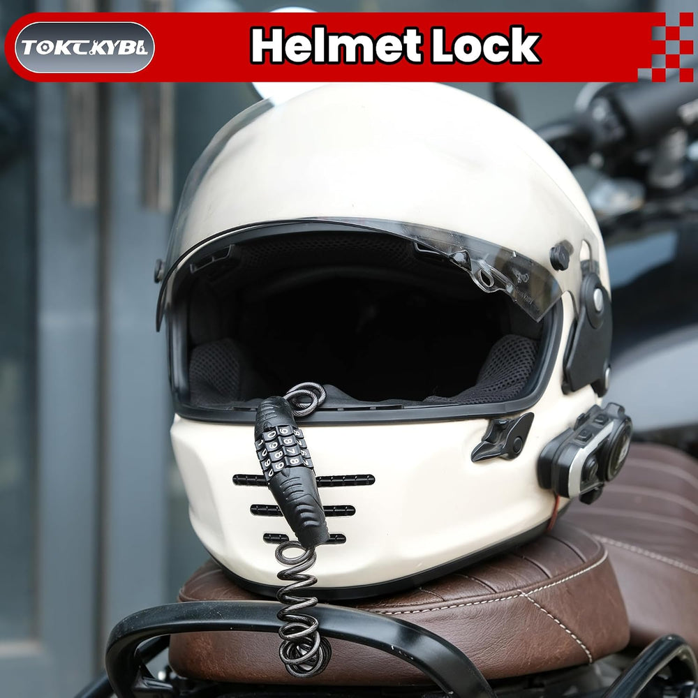 Upgrade Motorcycle Lock with 2 Heavy Duty Anti Theft Helmet