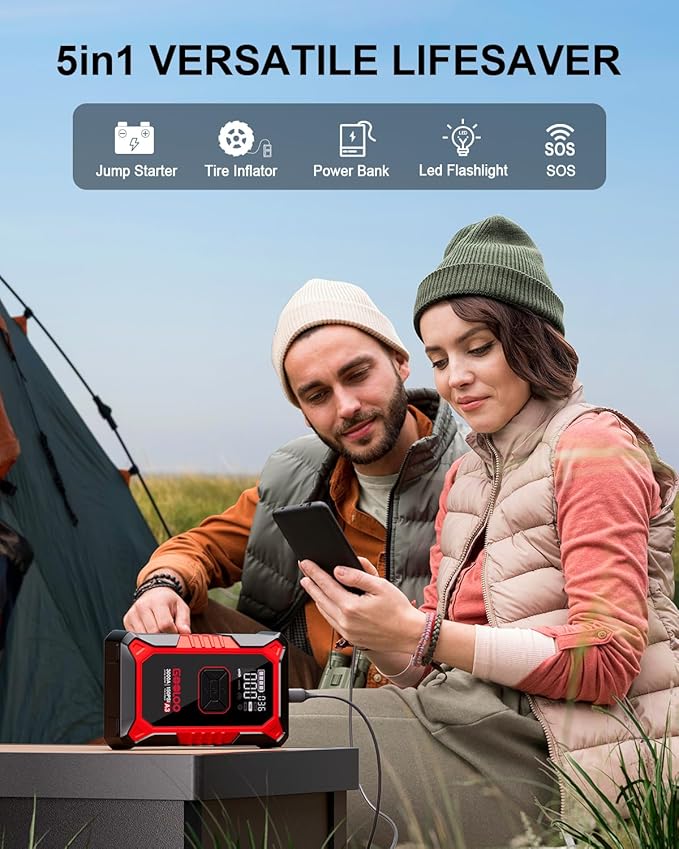 GOOLOO A3 Jump Starter with Air Compressor, 3000A Portable Car Battery Booster