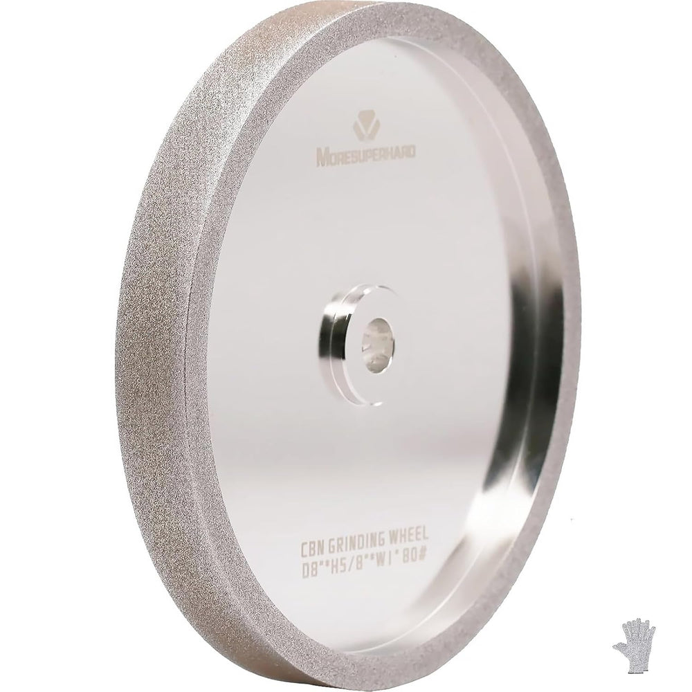 CBN Grinding Wheel 8 Inch 80 Grit, 8" x 1" Wide, 5/8" Arbor, B...