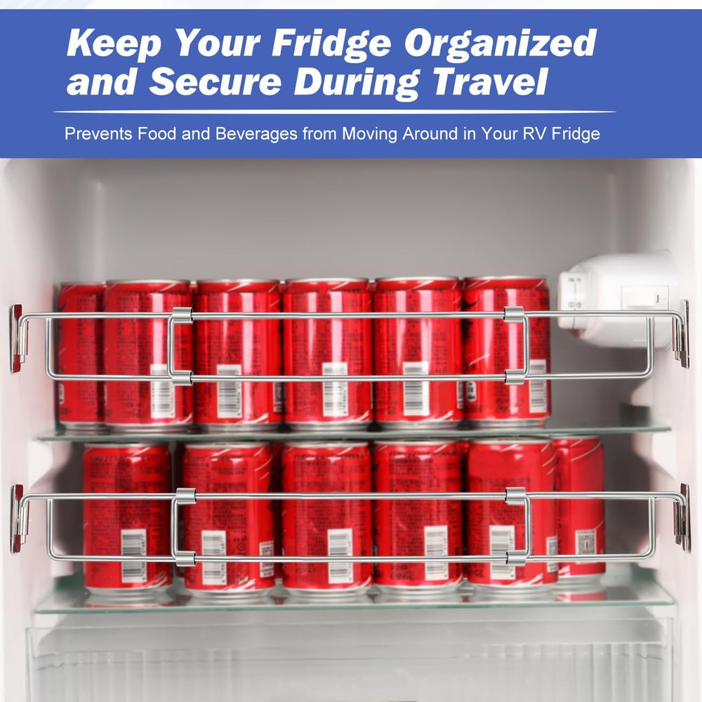 RV Fridge Bars, Adjustable Refrigerator Organizer Camper Cabinets Storage