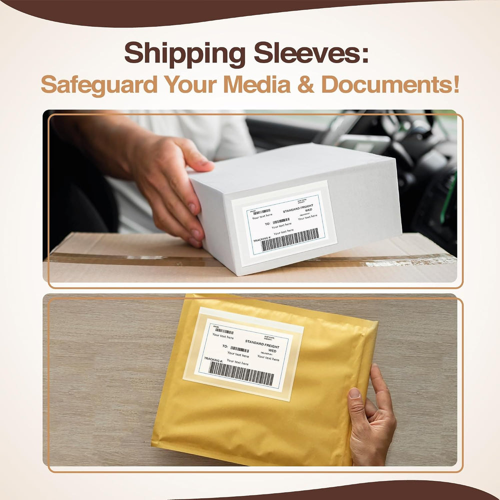 7x10 Shipping Label Sleeves 500 Pack-Strong Adhesive