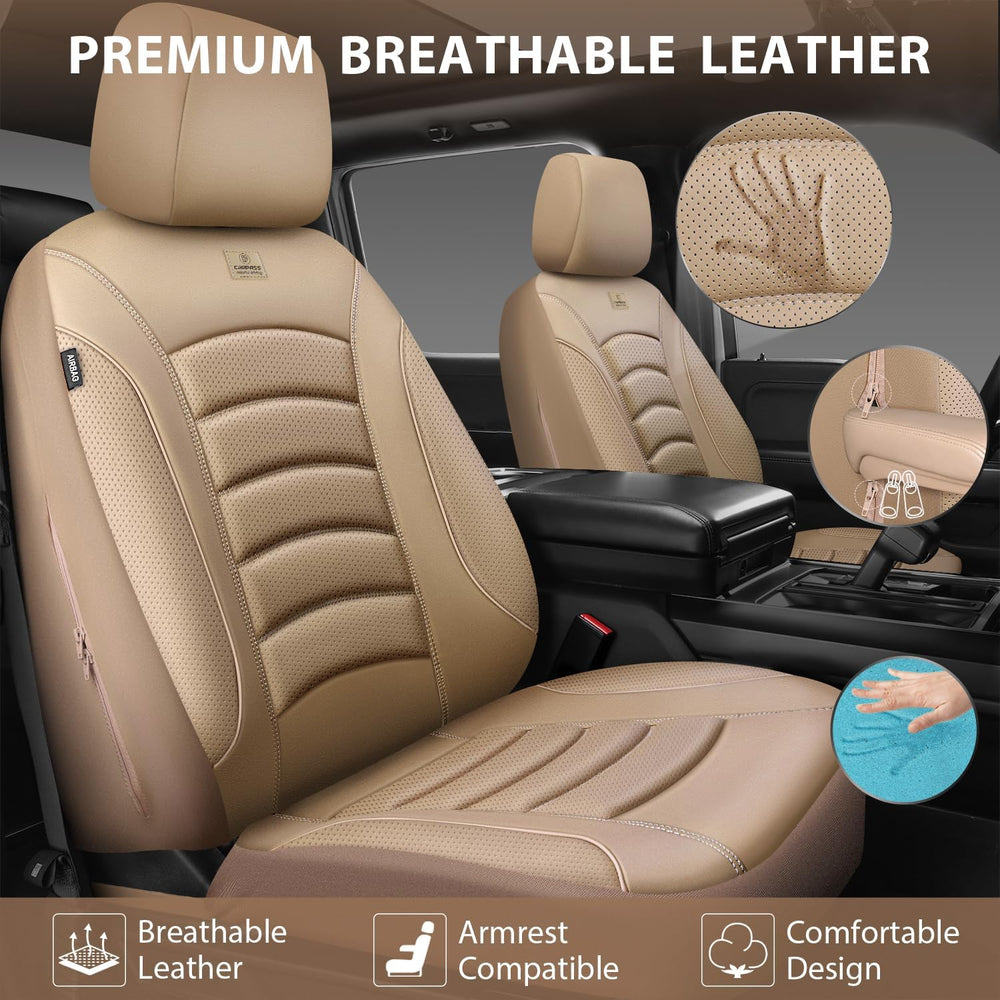 CAR PASS 3D Foam PU Leather Car Seat Covers, Universal Seat Covers Front 2 fo...