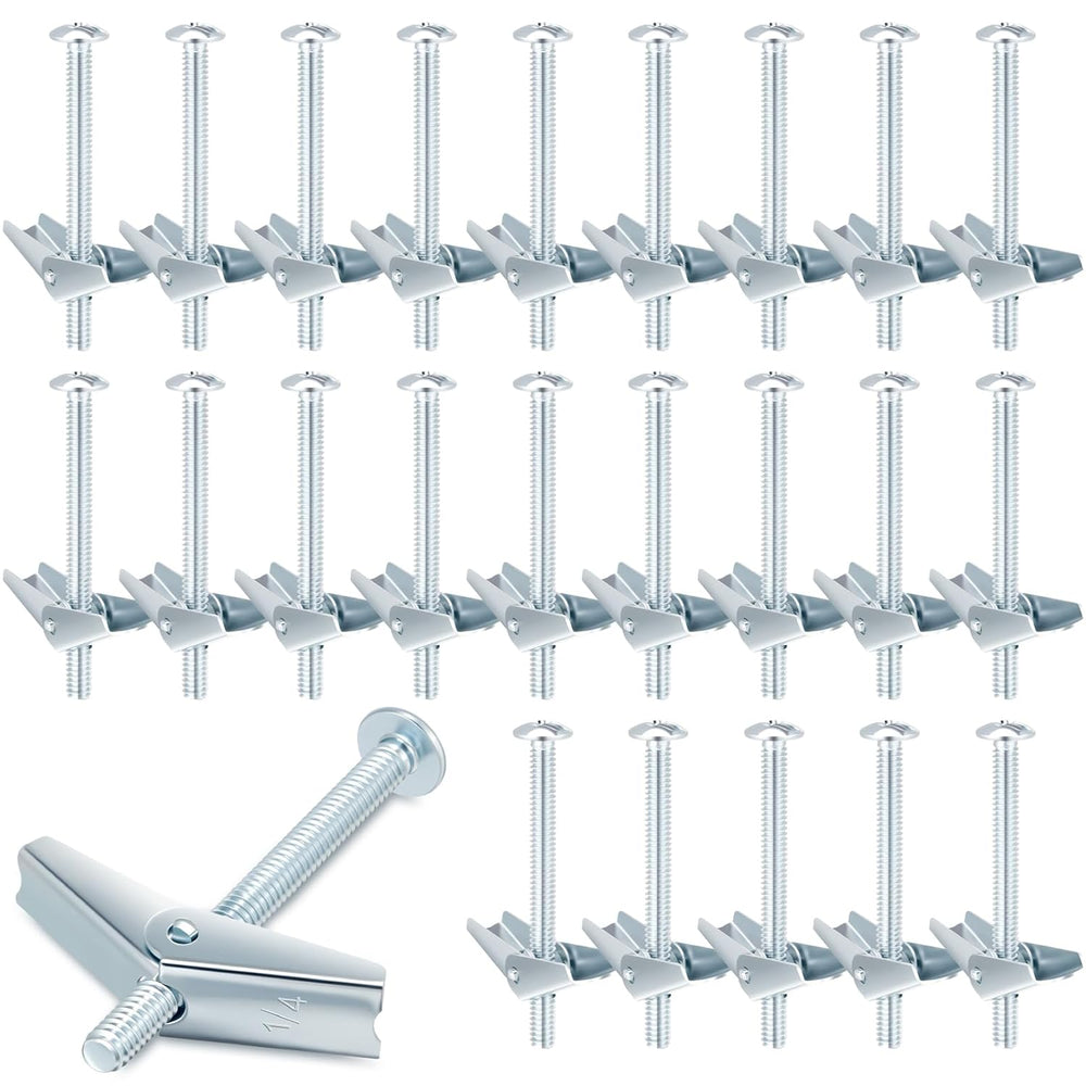 Yaocom 100 Pcs 1/4" X 3" Toggle Bolts and Wing Nut Wall Anchor for ...