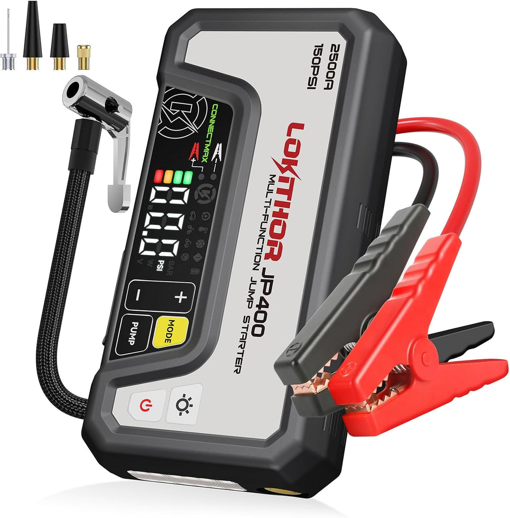 LOKITHOR JP400 Jump Starter with Air Compressor for 8.5L Gas/6.5L Diesel