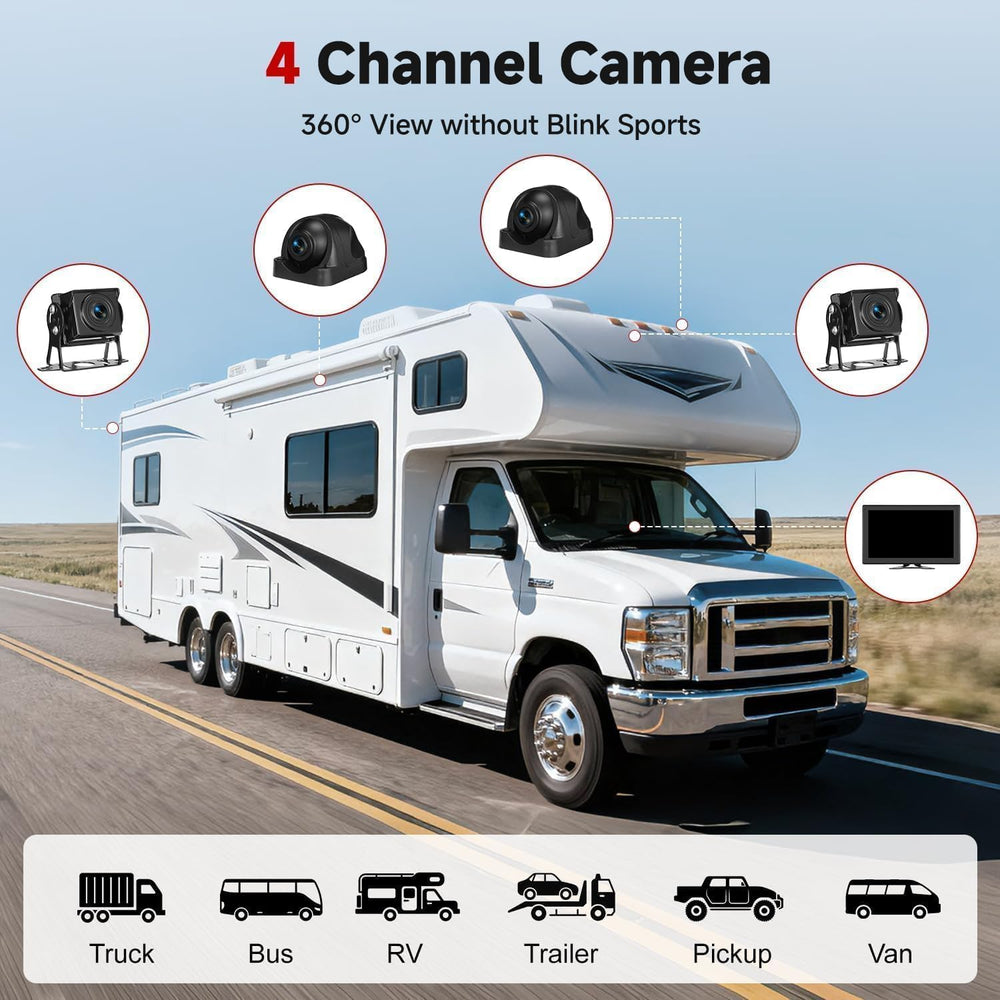 10.1 Inch 4K Touch Screen Wired RV Backup Camera System