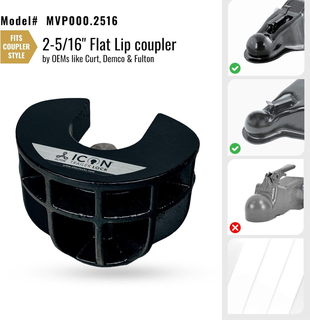 Altor ICON Trailer Coupler Lock secures high Value Race Trailers/Enclosed Car...