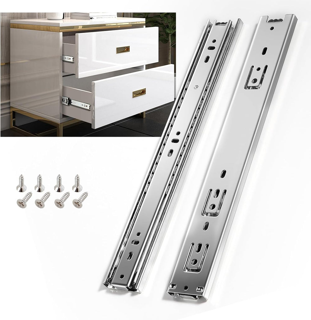 SHUHANG 5 Pairs Full Extension Drawer Slides 10 12 14 16 18 20 22 24 Inch 100...