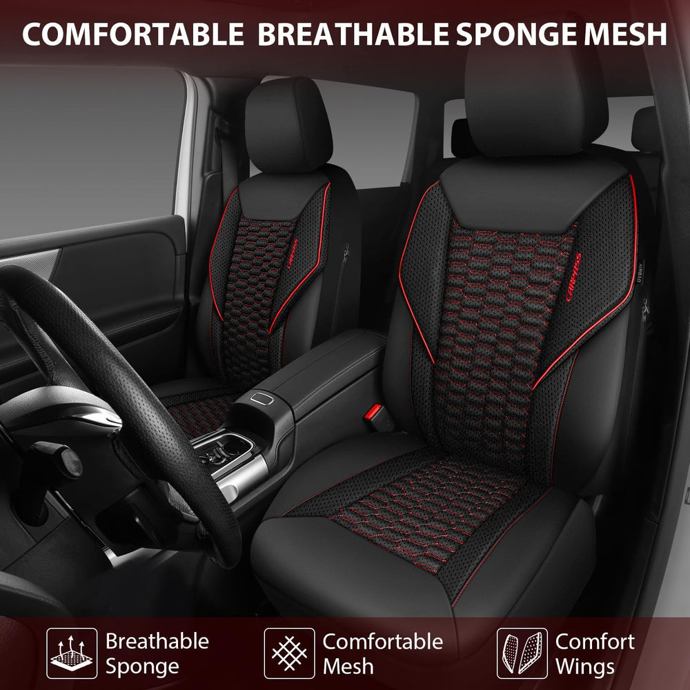 CAR PASS 3D Foam Mesh Leather Car Seat Covers Front Seats, Air Cool Mesh Fron...