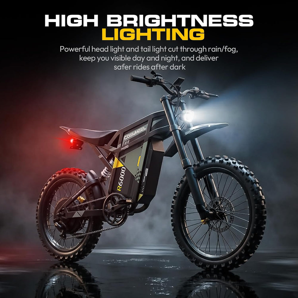 COSWHEEL Electric Dirt Bike for Adults, 7000/9000W Peak Motor Electric Motorc...