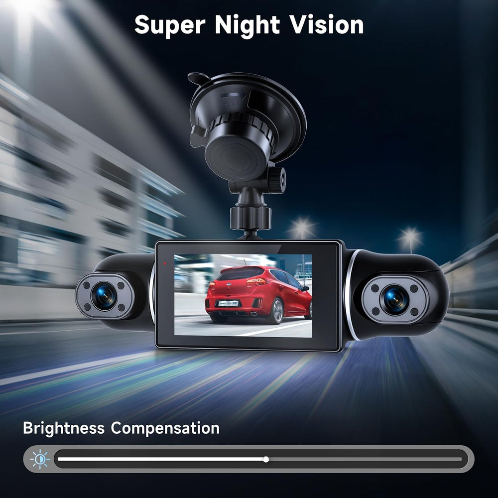4 Channel Dash Cam with Front Rear Left Right Cameras, 360° Car Camera System...