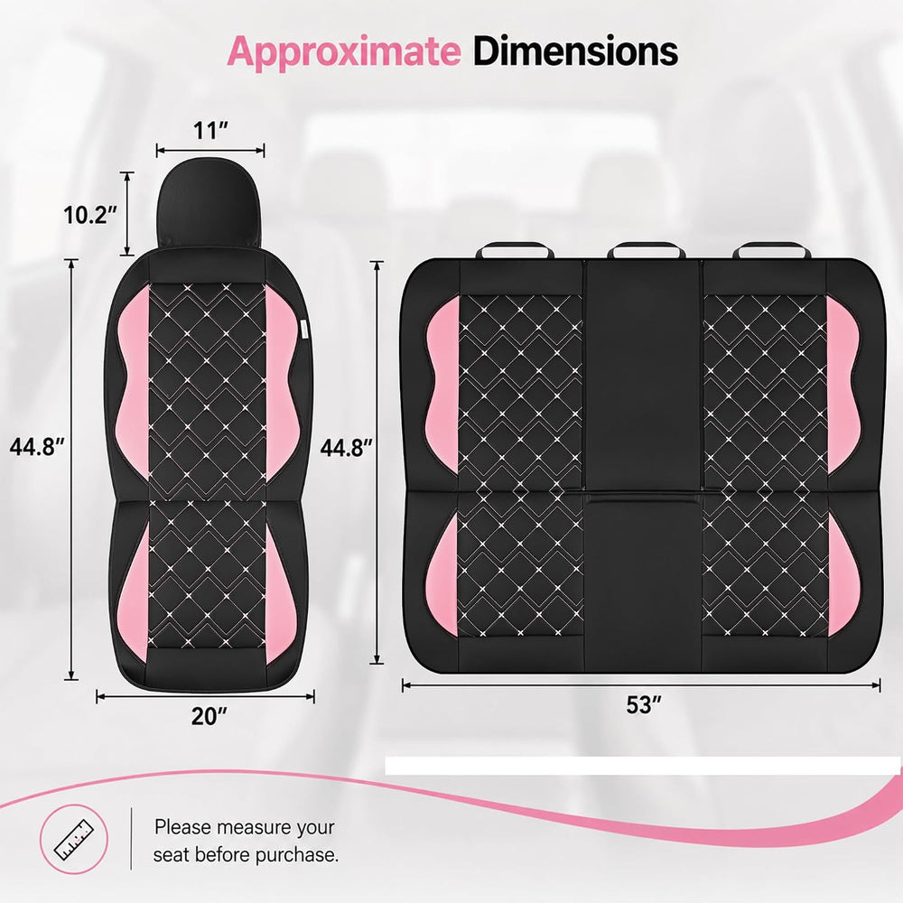 Road Comforts Seat Covers, Premium Leather Car Seat Covers Full Set for Women...