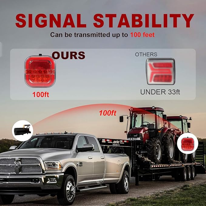 Agrieyes Halo Wireless Trailer Lights, 2 Mounting Options Magnetic Trailer Light