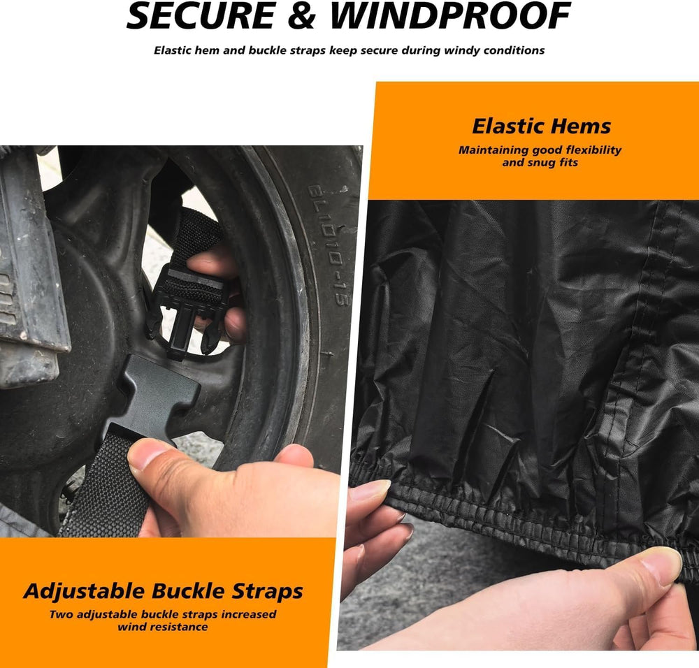 Motorcycle Cover Waterproof Outdoor,Scratch-Proof Cotton Fleece Lining | Weat...