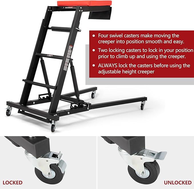 BUNKER INDUST Automotive Engine High Top Creeper Workstation Shop Mechanic |