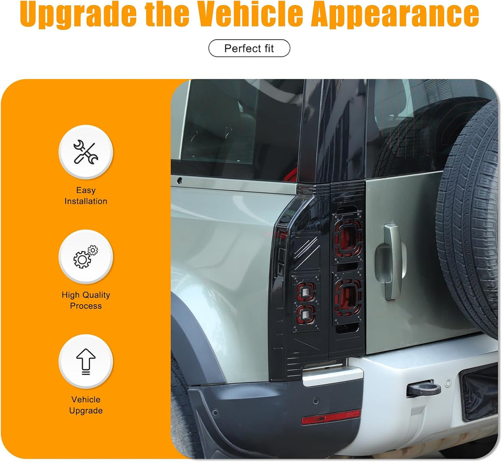 4PCS Tail Light Cover Kit Compatible with Land Rover Defender 90 110 130 2020...