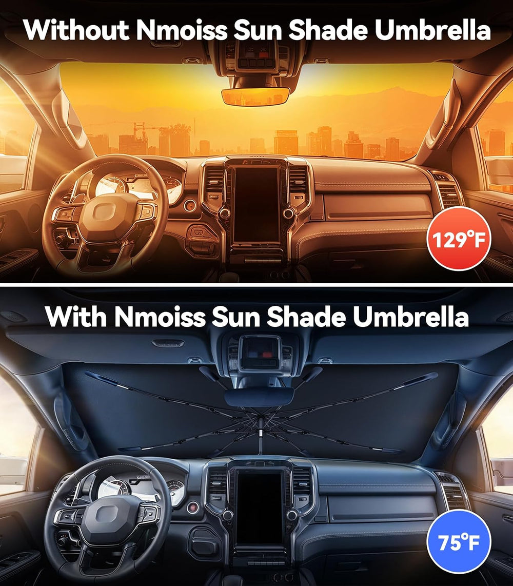 Nmoiss Windshield Sun Shade Umbrella [Vinyl Coating Heat Shield] for 2010-202...