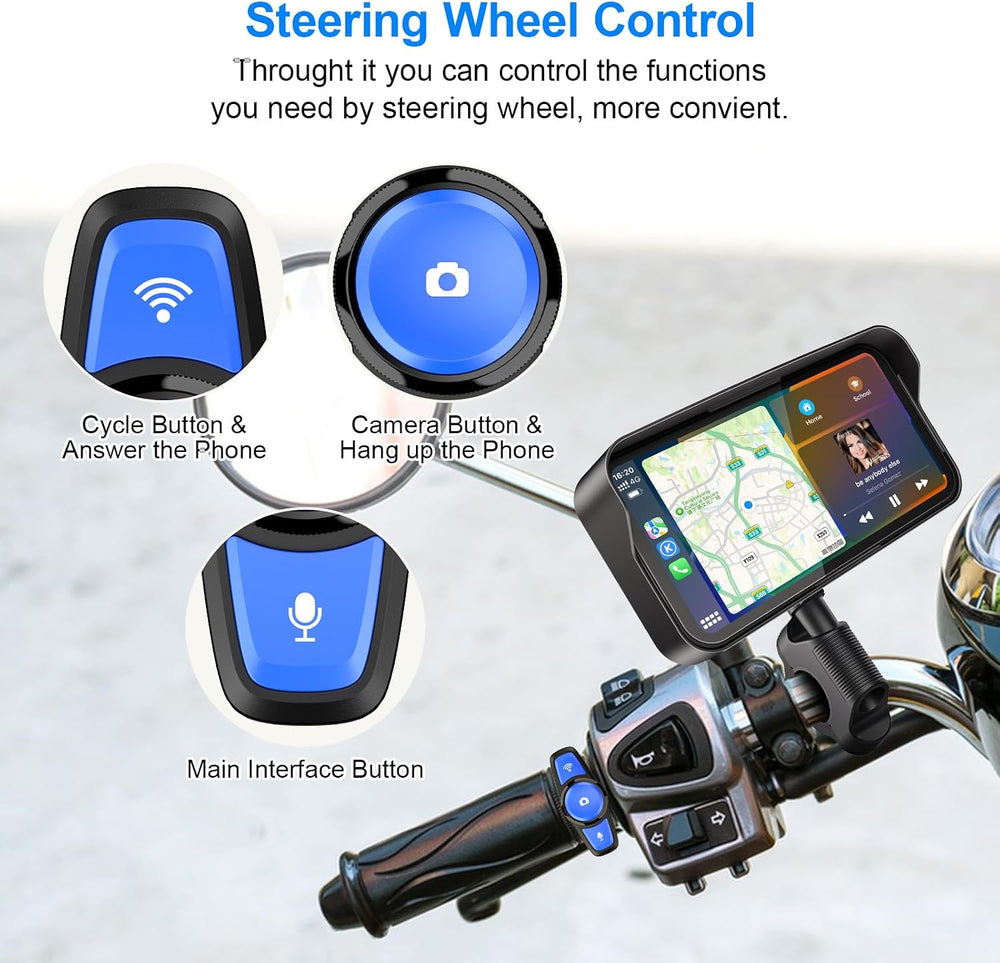 6.25" Motorcycle Carplay with HD Waterproof Touchscreen, Android Auto, T...