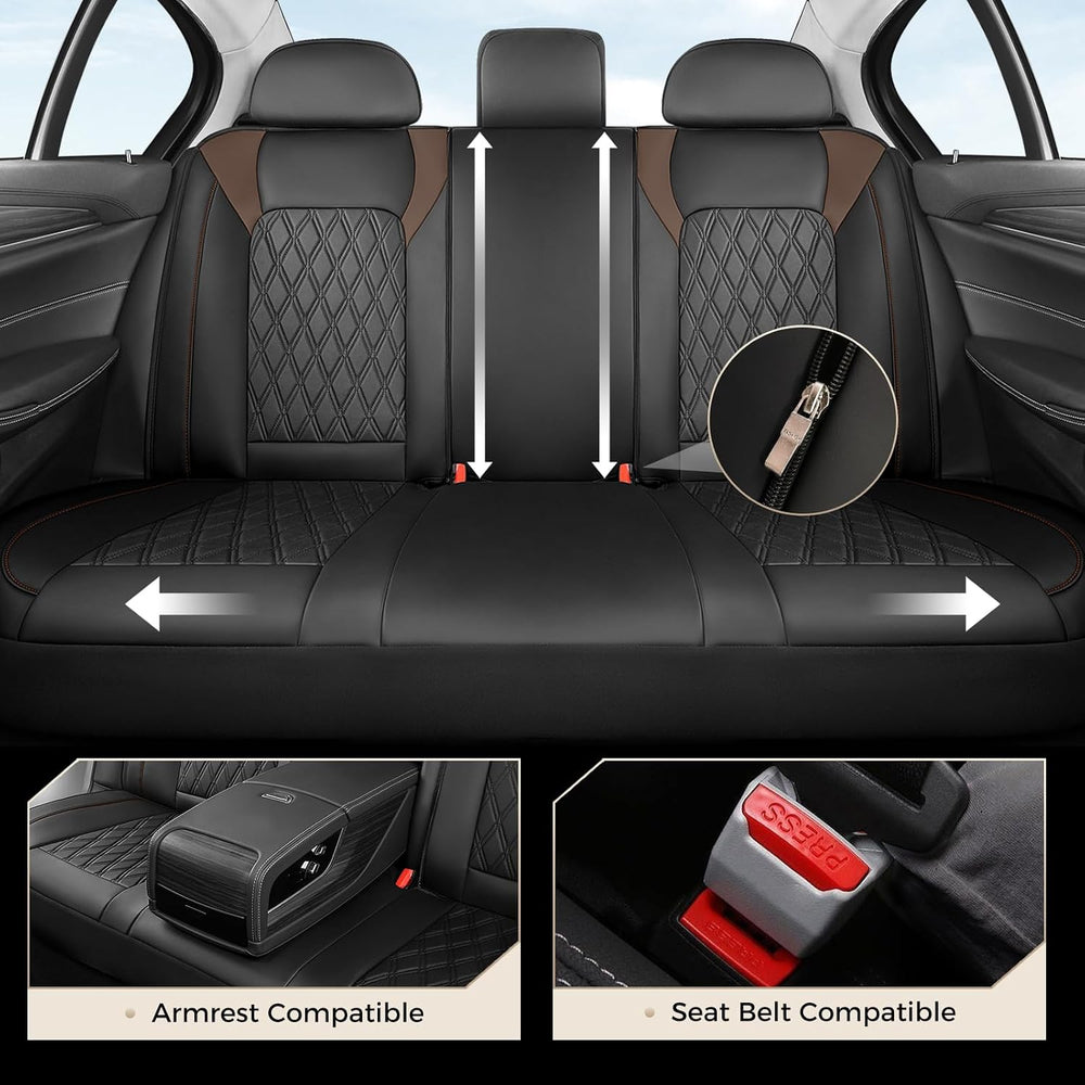 Coverado Leather Seat Covers, Front and Back Seat Covers for Cars, Waterproof...