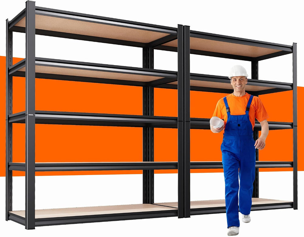 78''H Storage Shelves, Wood Garage Shelving,Adjustable Heavy Duty She...