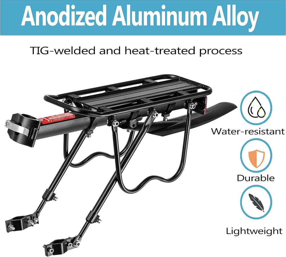 Rear Bike Rack,Bike Cargo Rack w/Fender & Large Size Reflective,Quick Rel...
