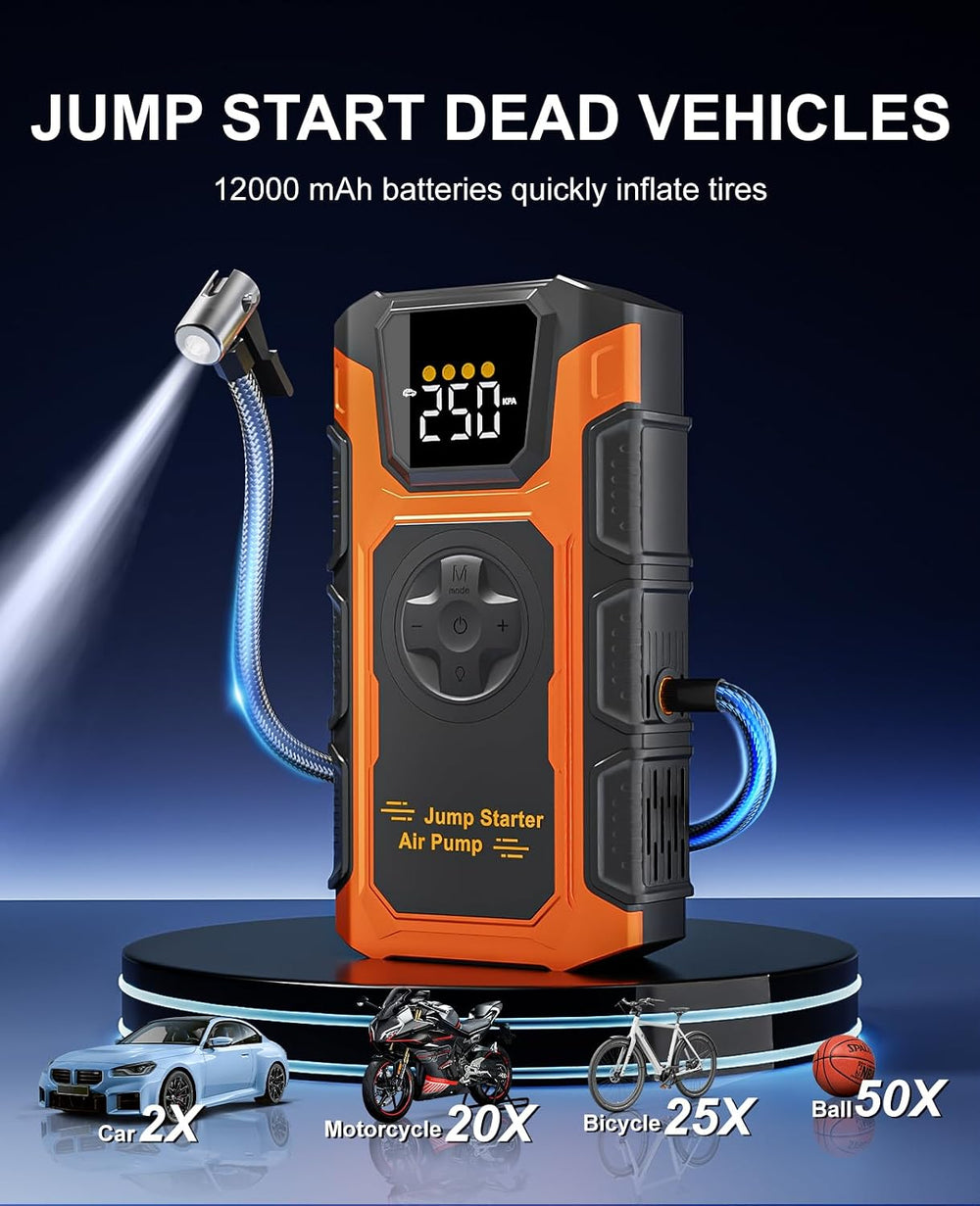 Tire Inflator Portable Air Compressor, 150 PSI Cordless Mini Air Pump for Car...