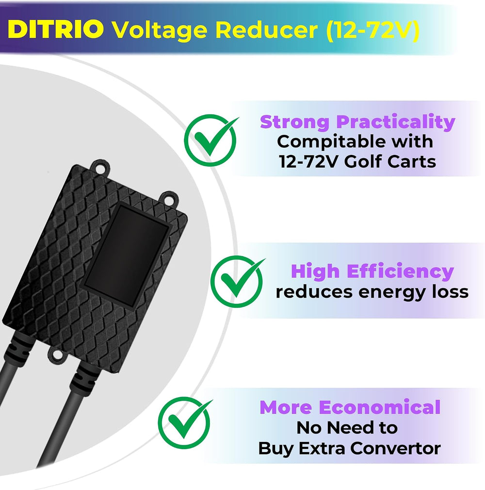 6PCS 12V-72V Golf Cart Lights with Remote and App Control, Voltage Reducer