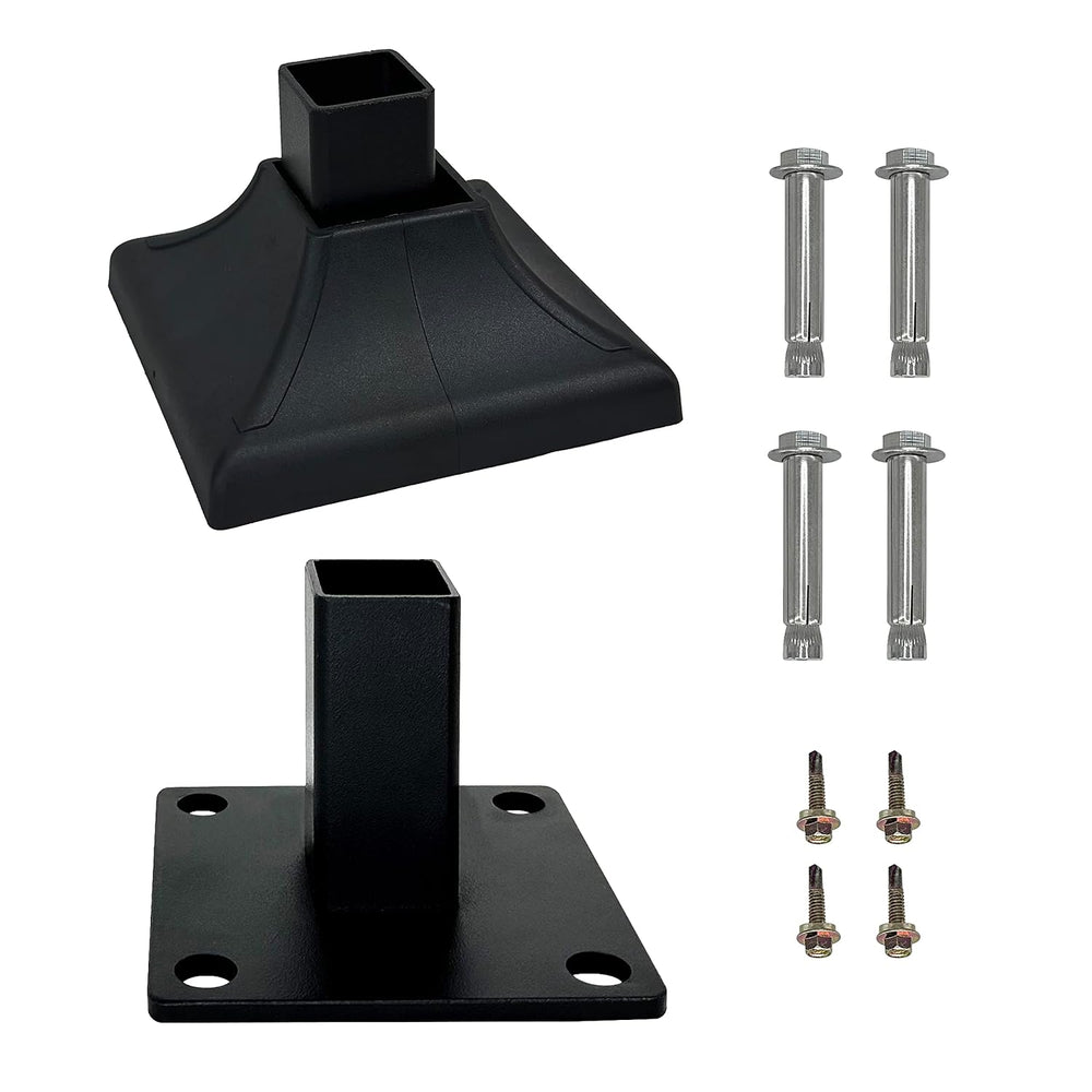 Heavy Duty Steel Fence Base Flange Kit for 1.5'' Square Posts