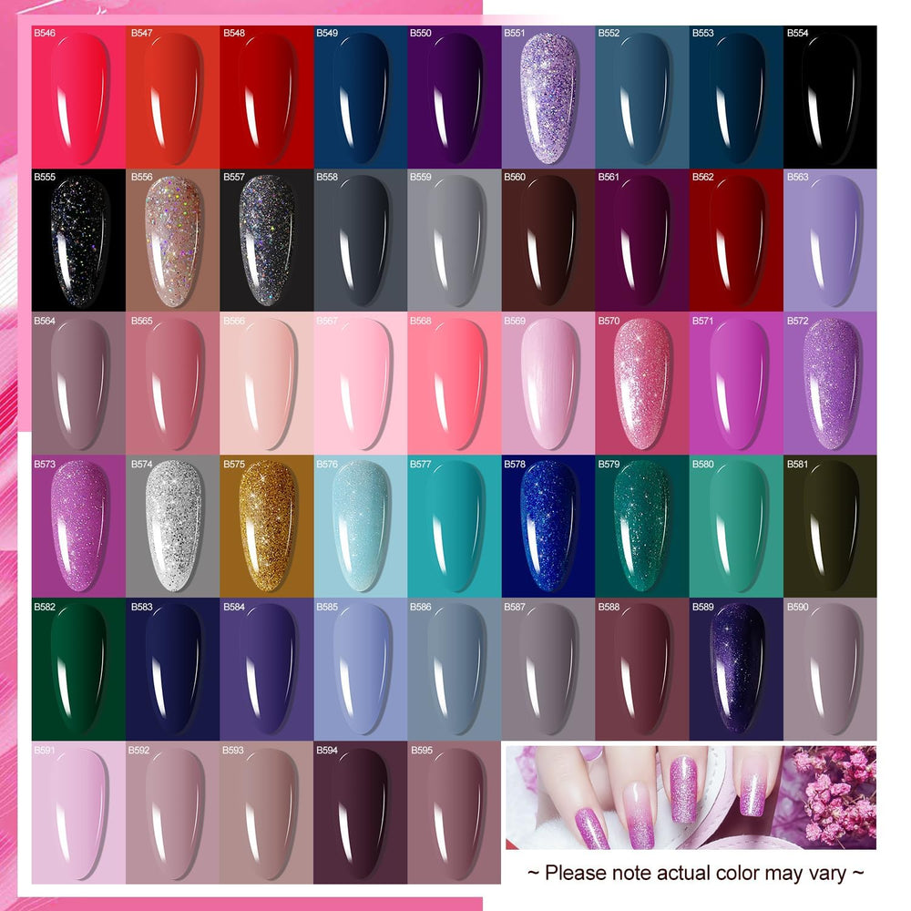 JODSONE 100 PCS Gel Nail Polish Starter Kit with U V Light 95 Colors Macarons...