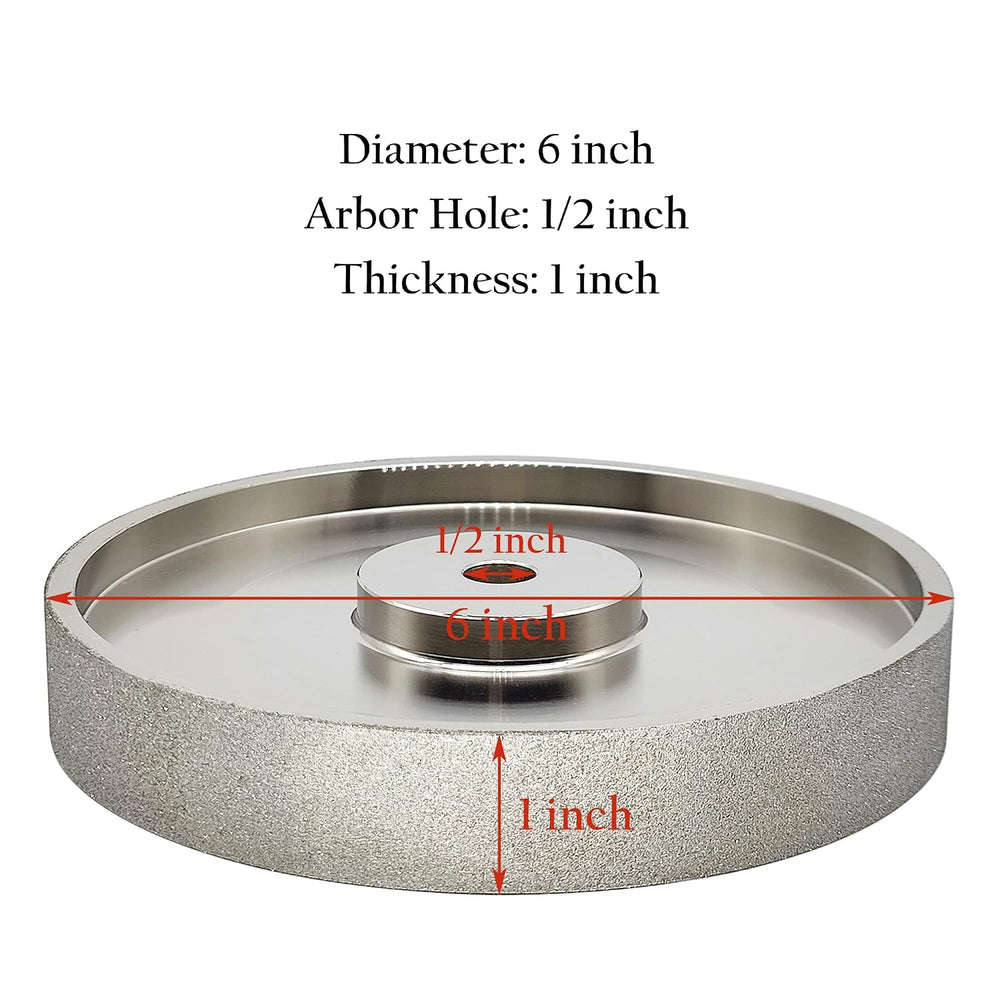 CBN Grinding Wheel 6 Inch 180 Grit, 1/2" Arbor, for Bench Grinders