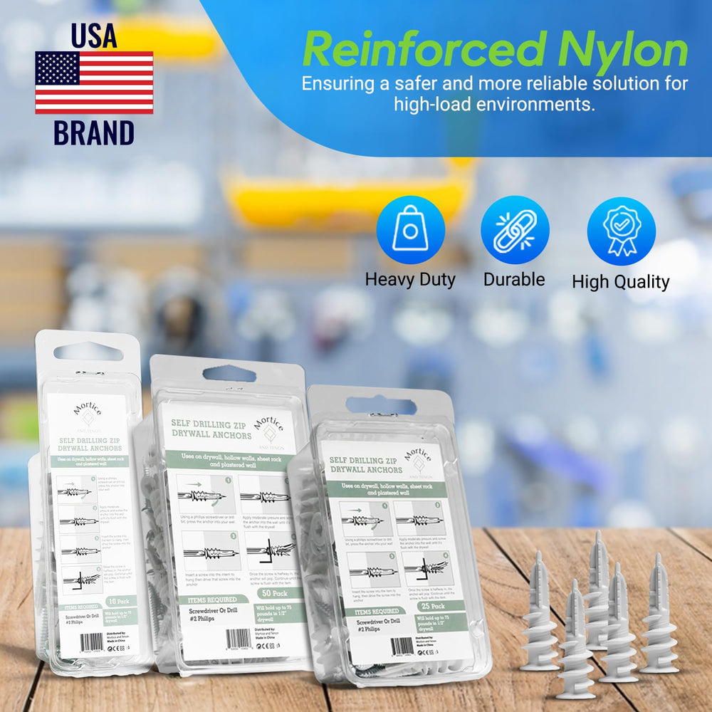 Reinforced Nylon 66 Drywall Repair Anchors - 90lb, Small Wall Hanging Kit for...