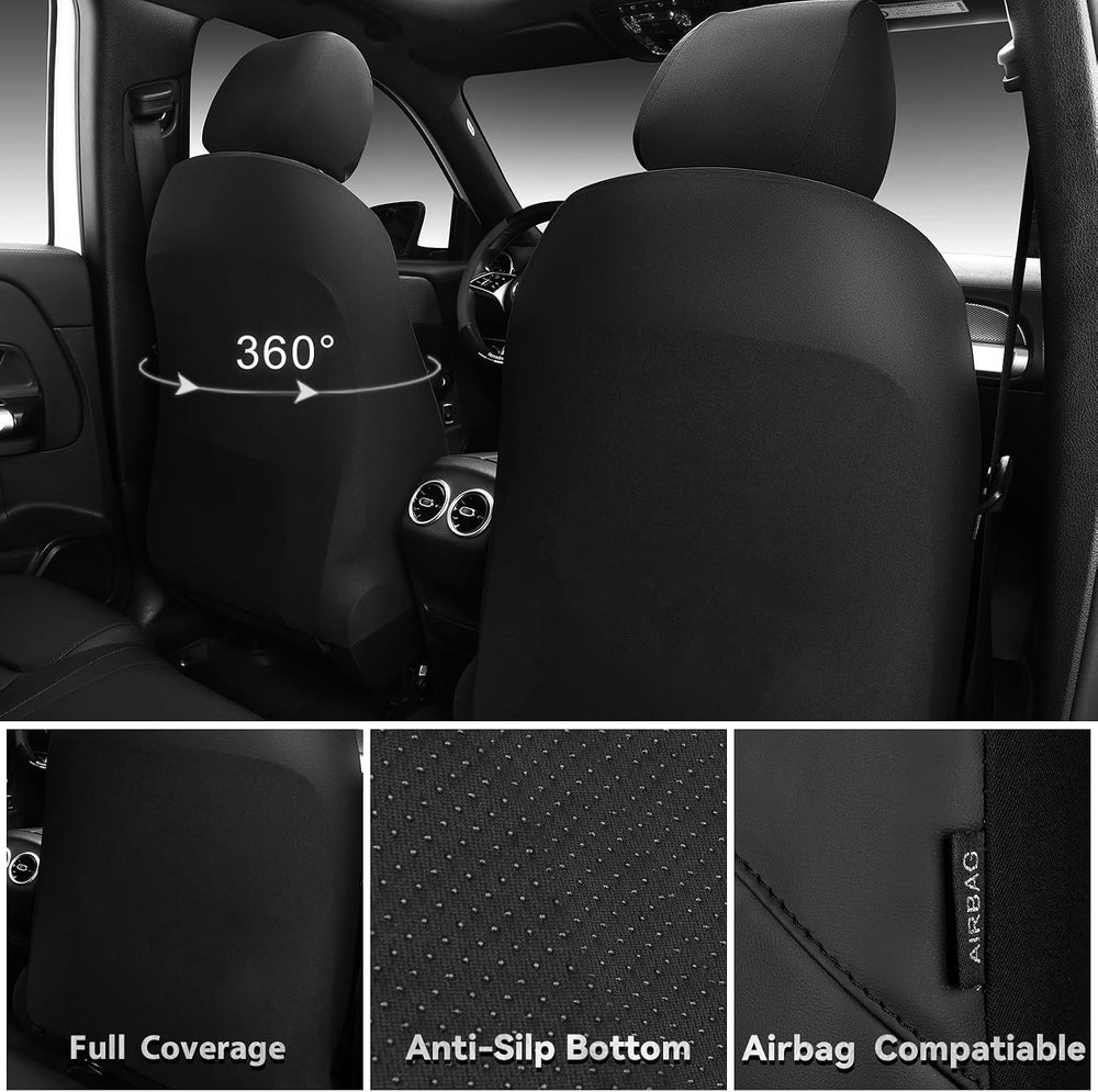 CAR PASS Luxury Memory Foam Leather Front Seat Covers, Breathable Perforated ...