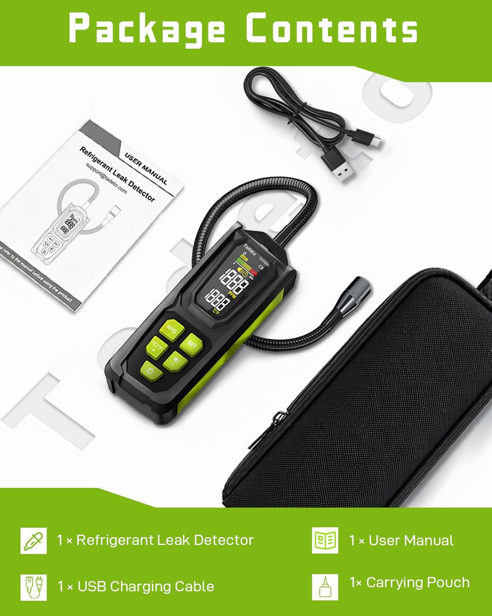 Rechargeable Refrigerant Leak Detector, HVAC AC Freon Leak Detector