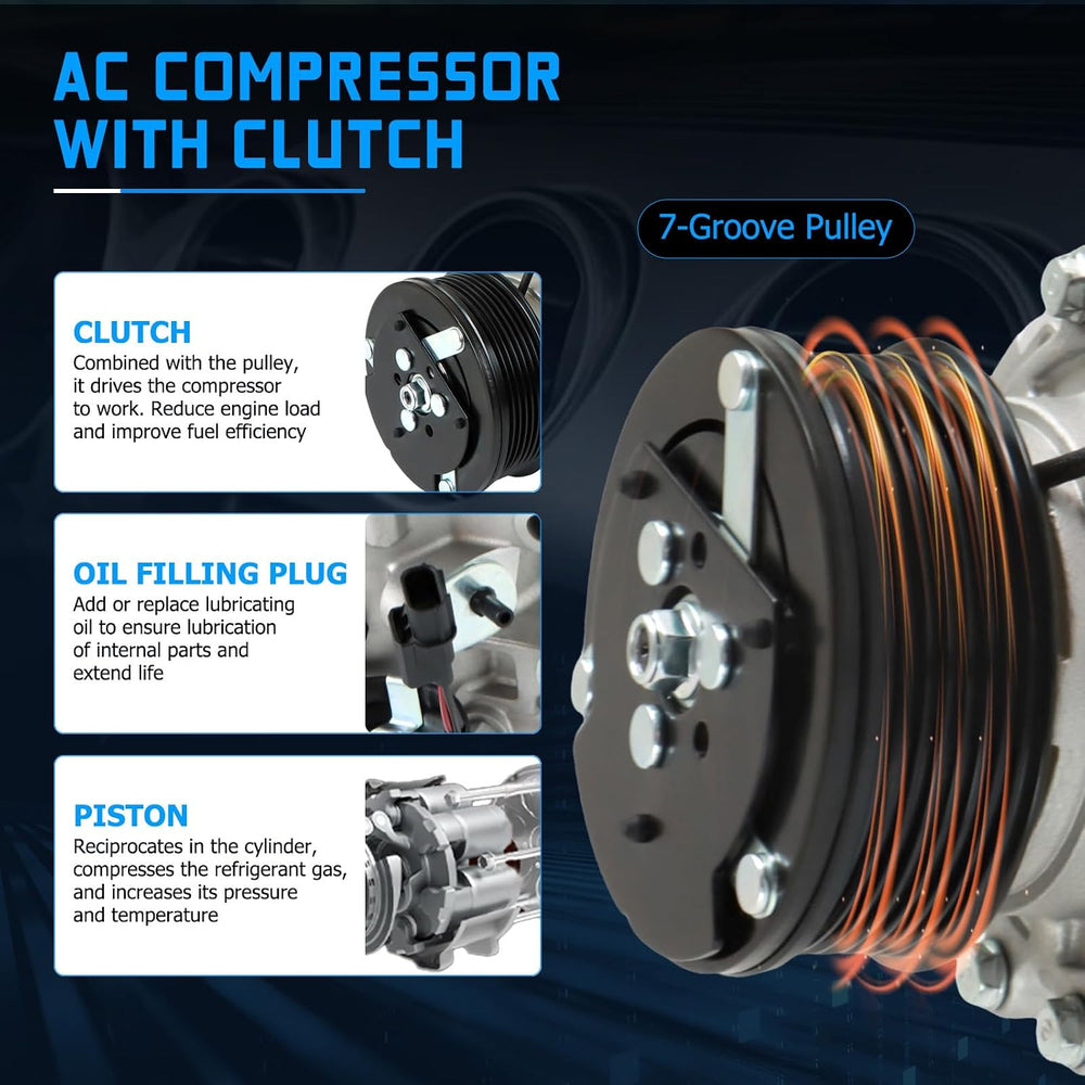 4918AC AC Compressor AC Compressor with Clutch Fits for 2006-2011 Civic 1.8L ...