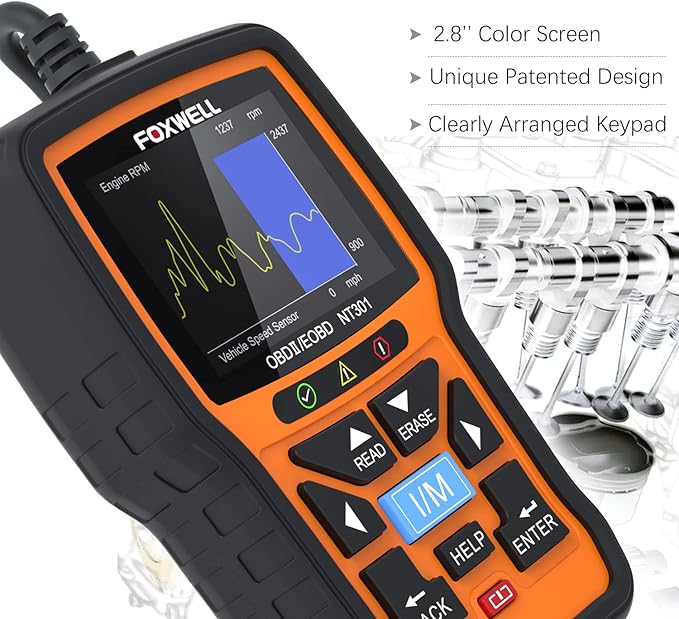 FOXWELL NT301 OBD2 Scanner Graphing Live Data Diagnostic Code Reader