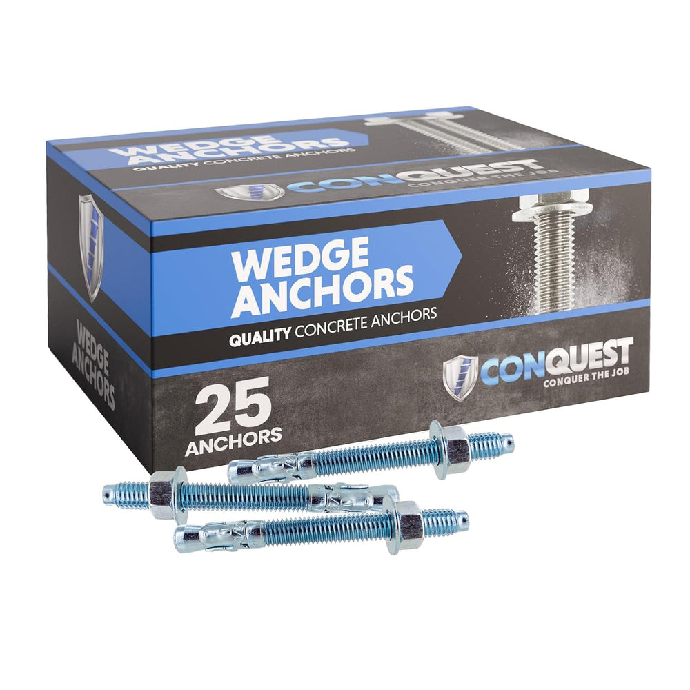Conquest Zinc Plated Wedge Anchors for Concrete 1/2” x 4-1/2”