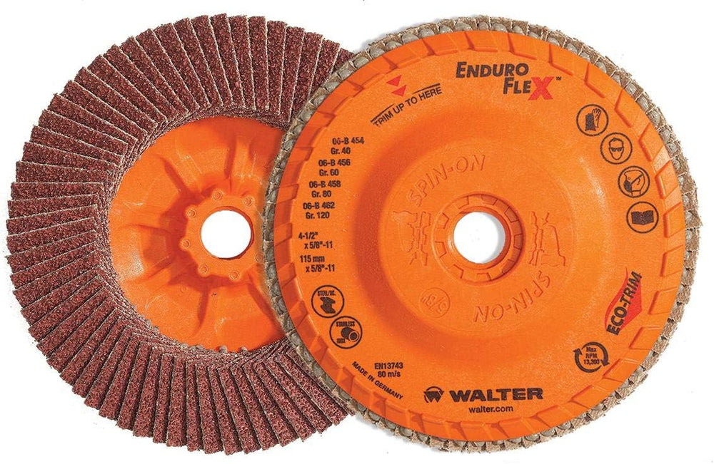 Walter Enduro-Flex™ Flap Disc, Spin-On 4-1/2" X 5/8"-11 Grit 60, Pa...