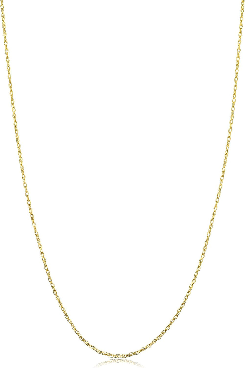 Kooljewelry Solid 14K Yellow Gold Rope Chain Necklace for Women