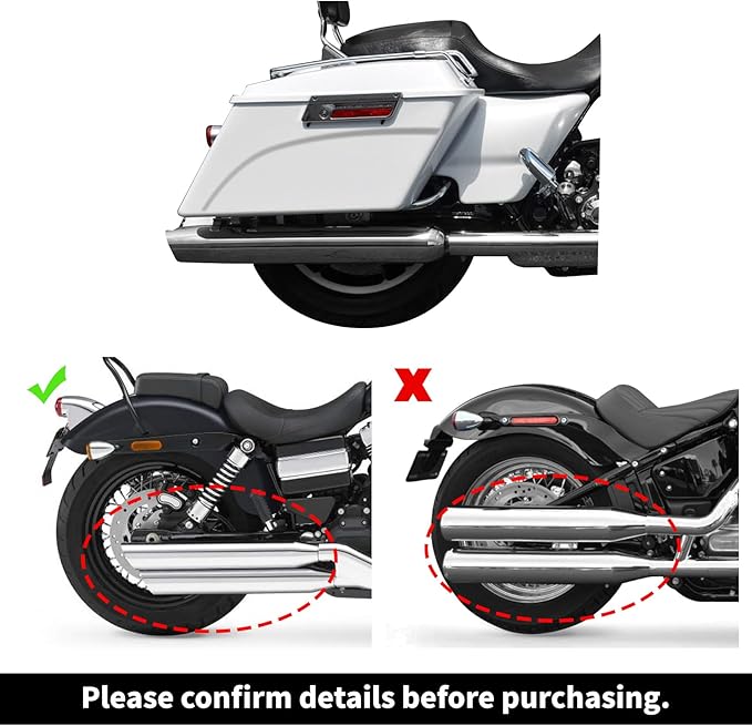 XFMT Motorcycle Saddlebags White Hard Saddle Bags Trunk