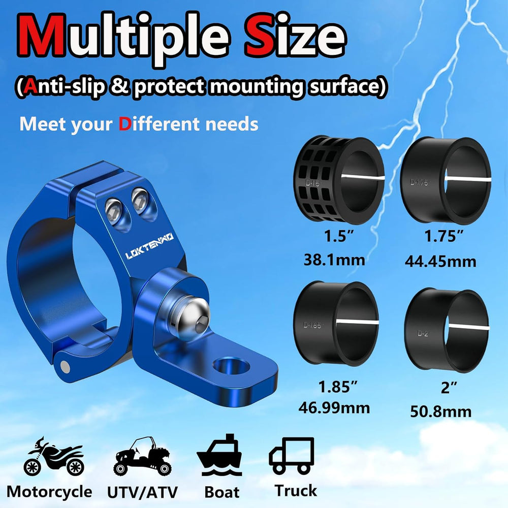 LOKTENWO 2 PCS Thicken Whip Light Mount CNC Aluminum Light Bar Mounts for Off...