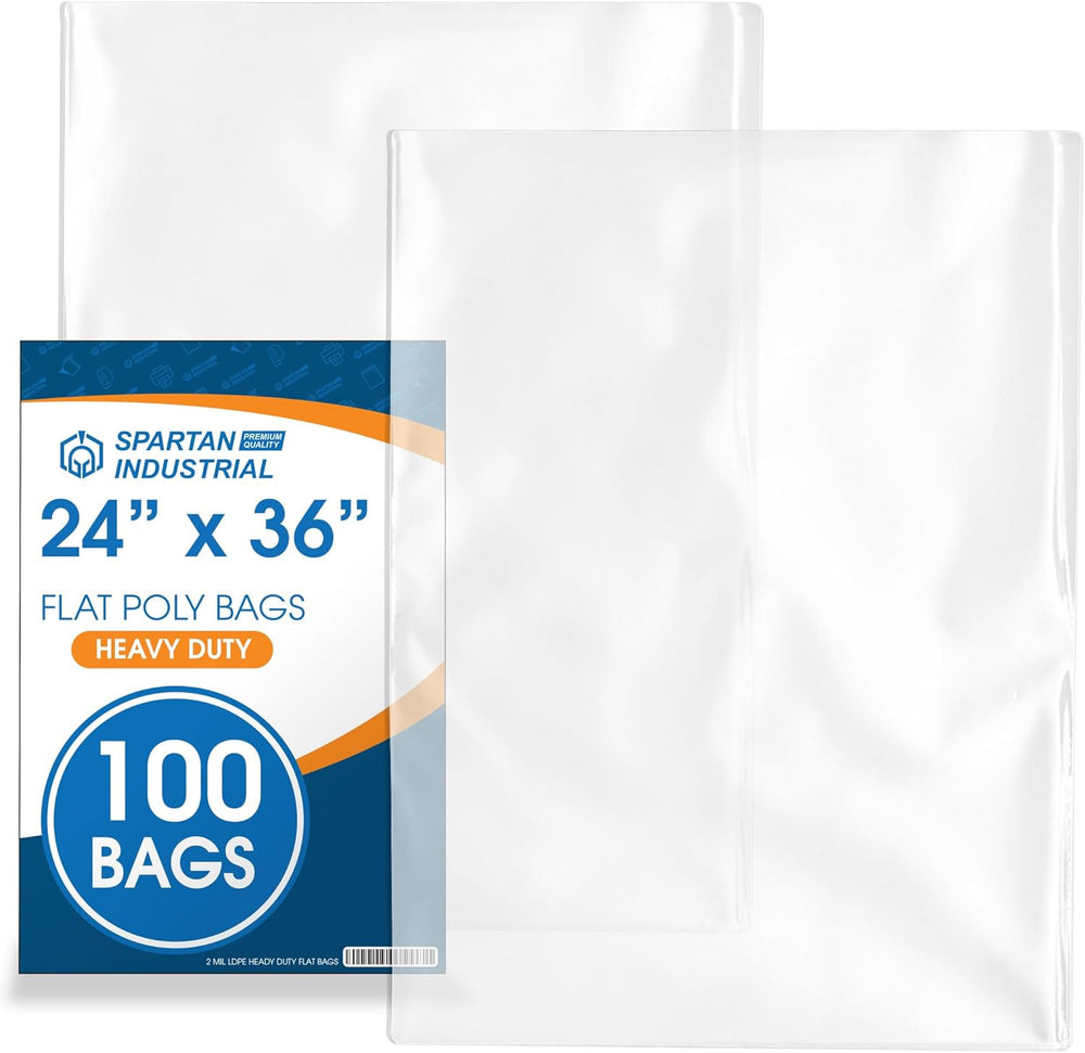 24" X 36" Open-End Flat Poly Bags (100 Count) No Adhesive Strip - 2...