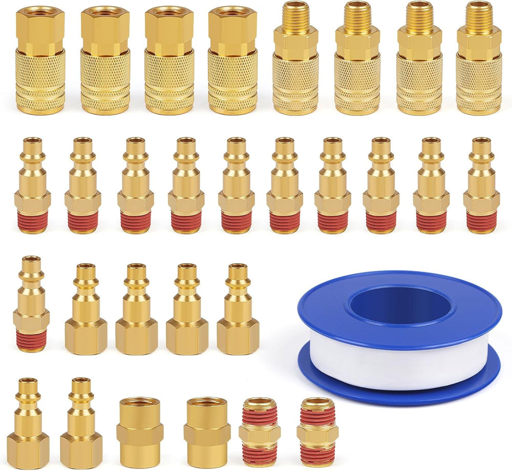 Industrial Air Coupling 30Pieces,1/4" Hose Barb, 1/4" Basic Flow Qu...