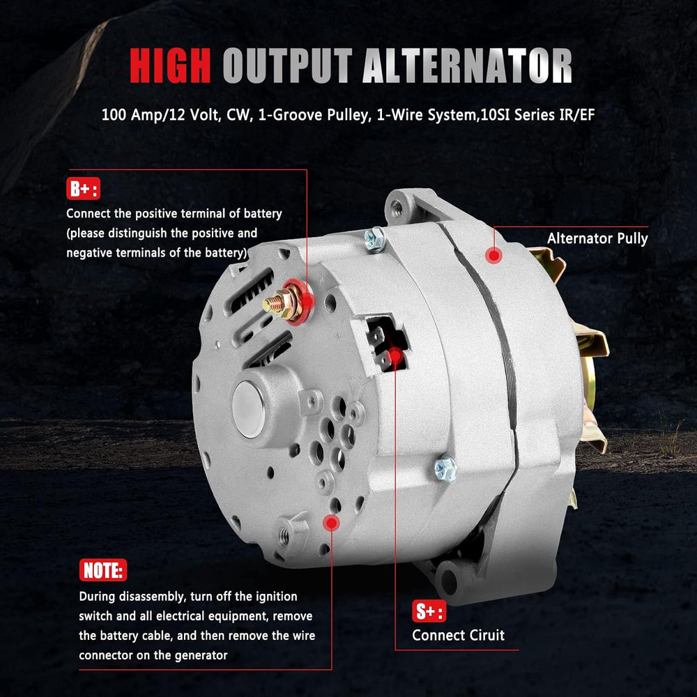 Automotive Alternator For Chevy One Wire 10SI Self-exciting SBC BBC GM Replac...